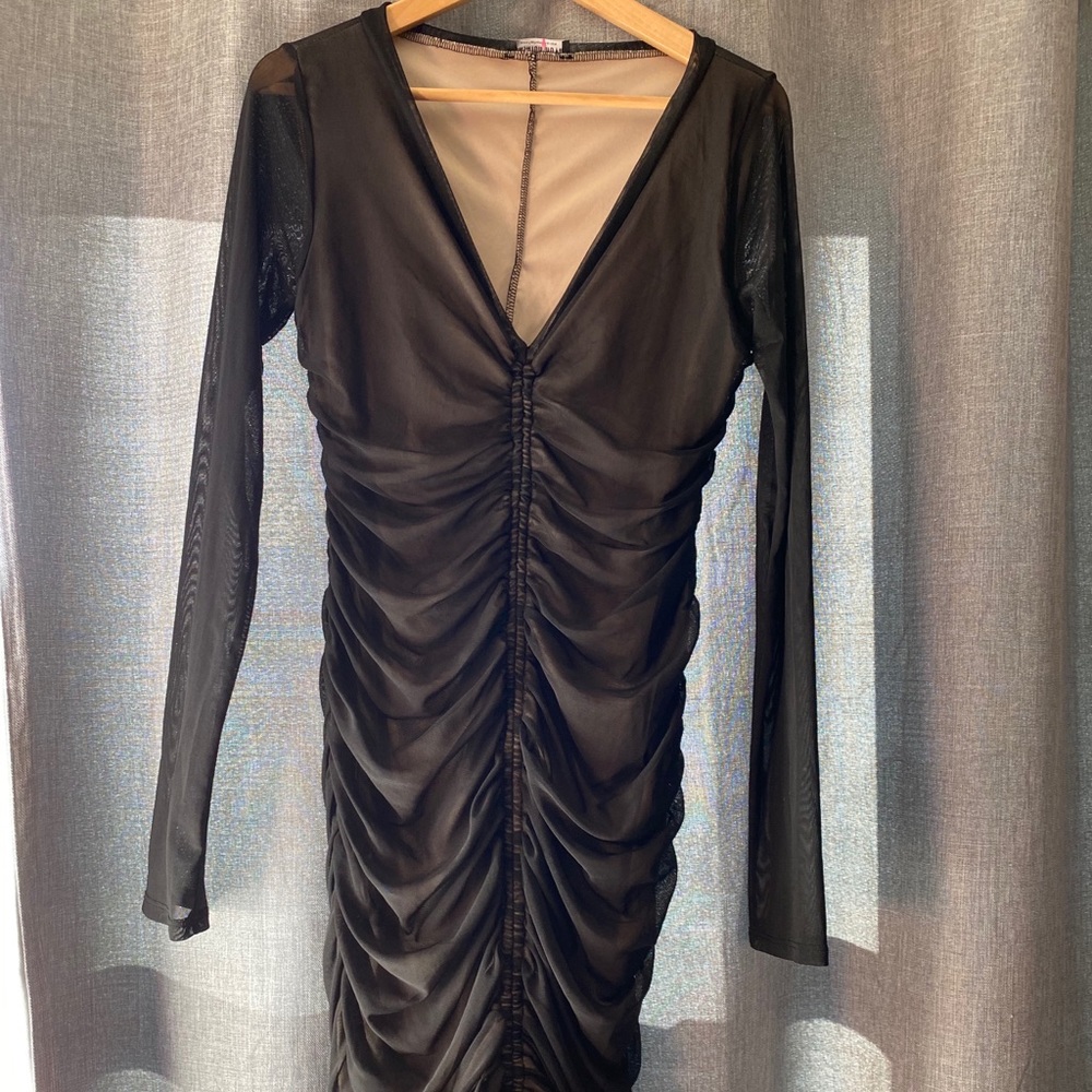 Black/Nude Mesh Dress